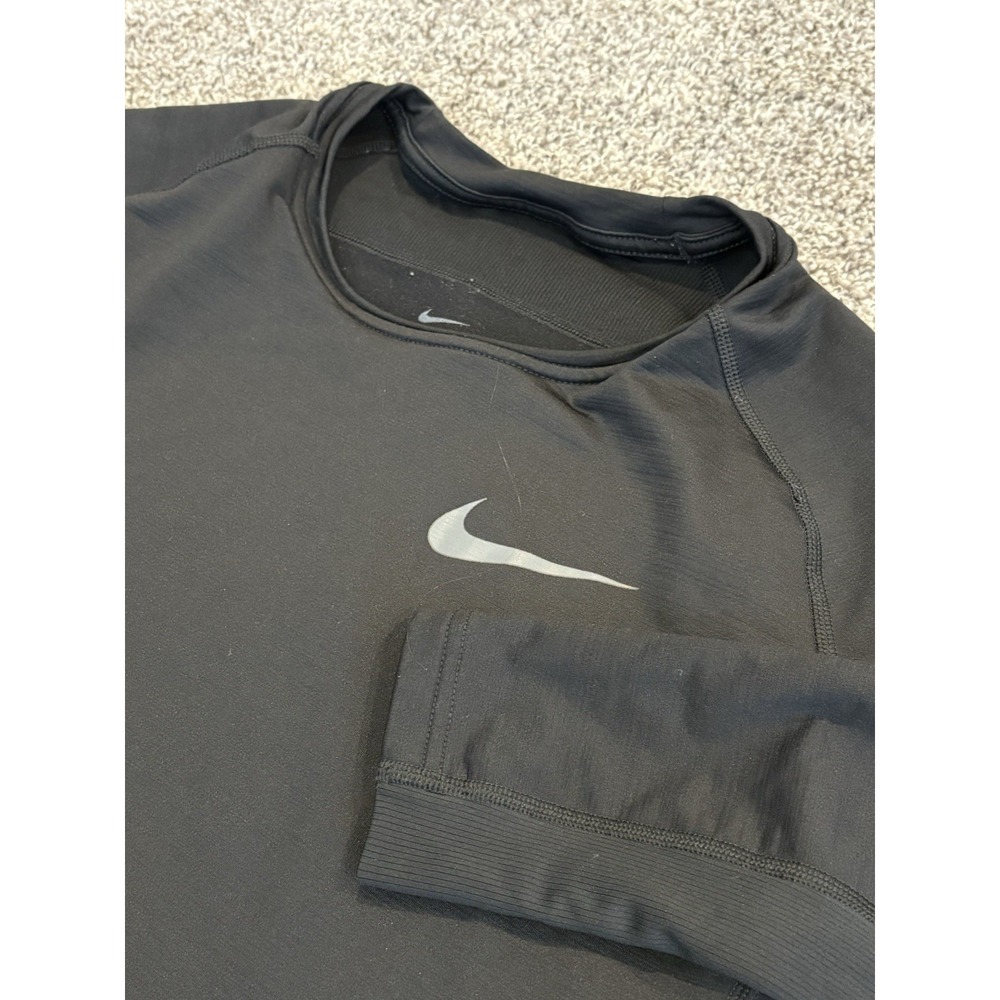 Men's‎ Black Long Sleeve Cotton Stretch Shirt Size Large Dri Fit